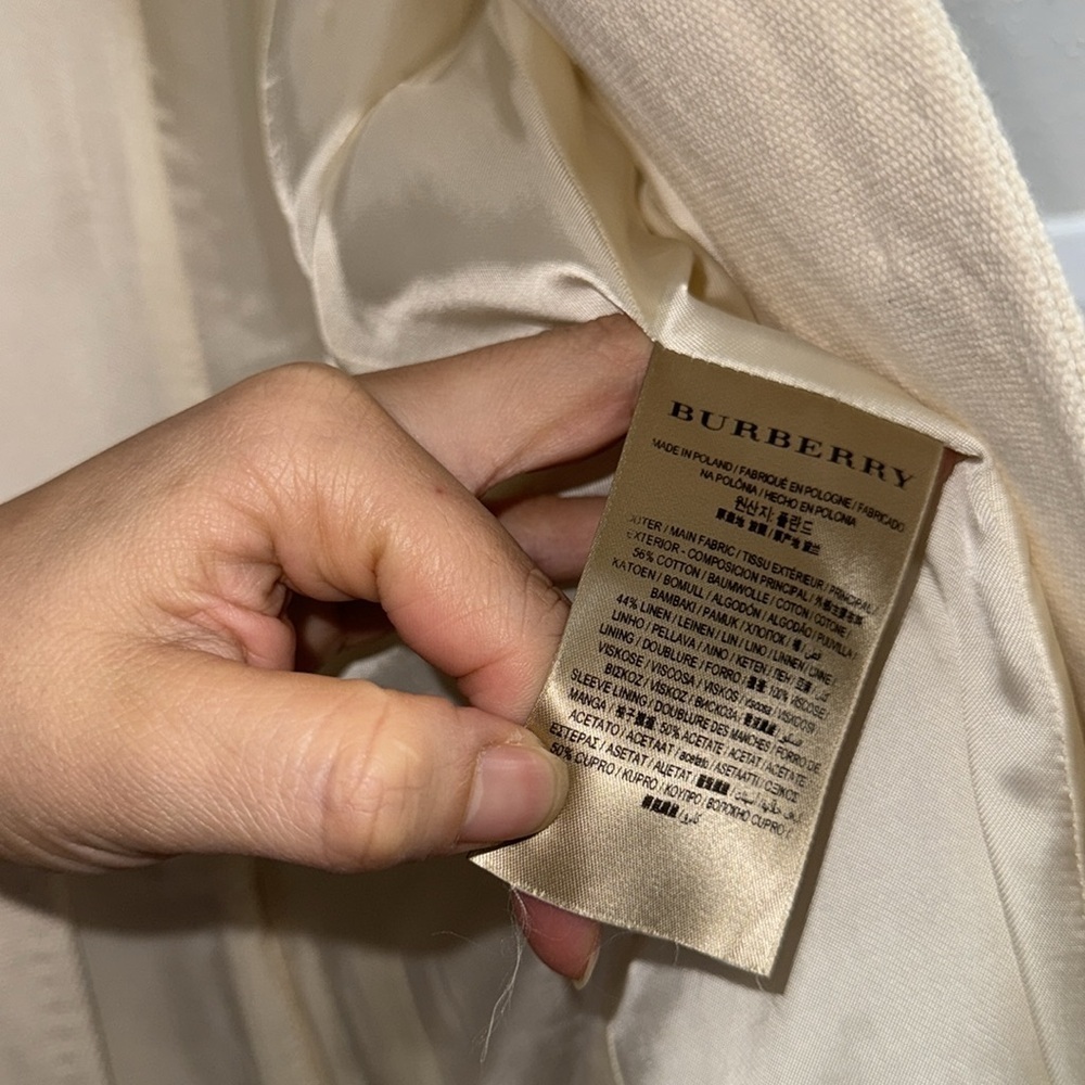 BURBERRY IVORY WOMEN’S BLAZER SIZE 8 - Picture 11 of 15